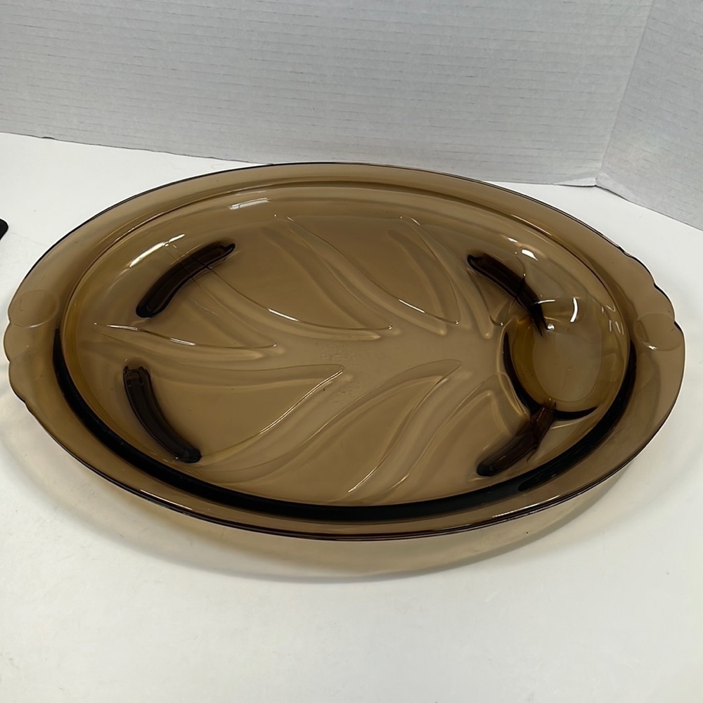 PYREX Brown “Tree of life” serving platter # 815
